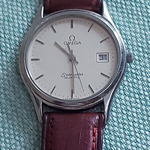 Omega Seamaster quartz date watch unisex 34mm