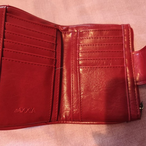 Doca wallet, red, medium size with many compartments