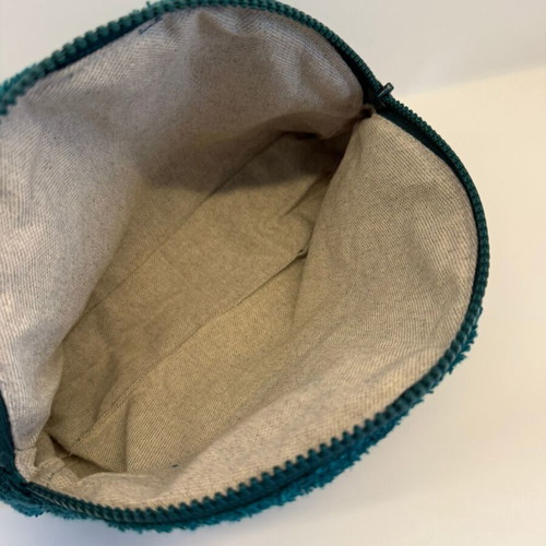 Sun of a Beach Small Luna Pouch like new, teal terry fabric