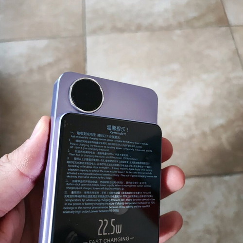 Powerbank 10000mAh with wireless magnetic charging purple new