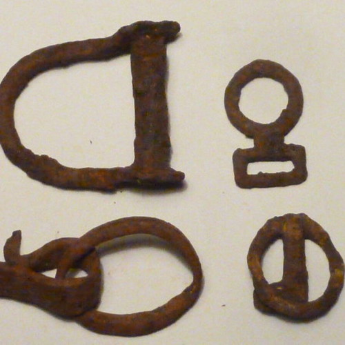 Antique iron items from Revival horse ammunition used, hand-forged iron