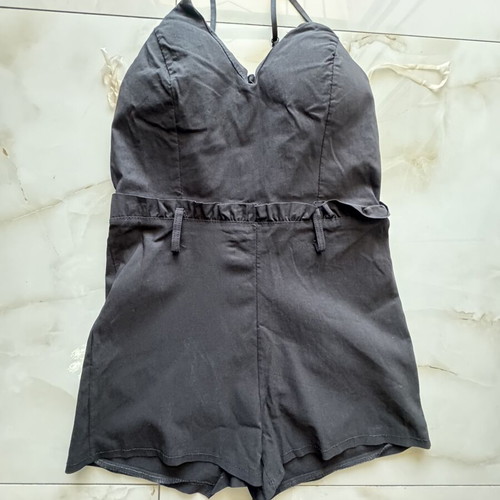 Shorts dress black used, elastic waist, size S