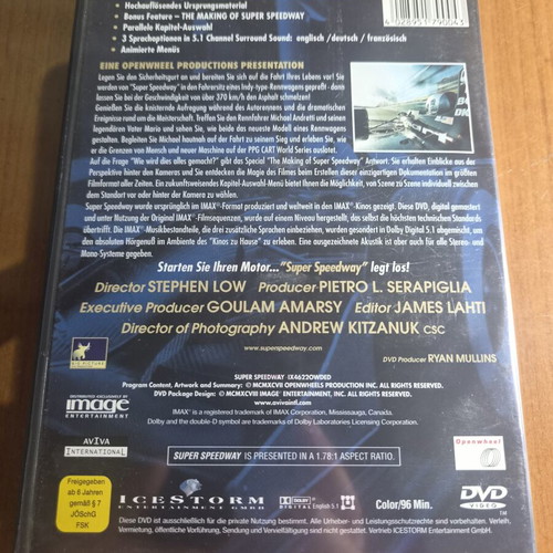 Super Speedway IMAX DVD like new racing documentary with making of