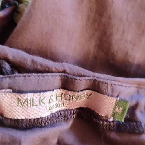 Boho Halter Top Milk & Honey London size M like new, brown with charms
