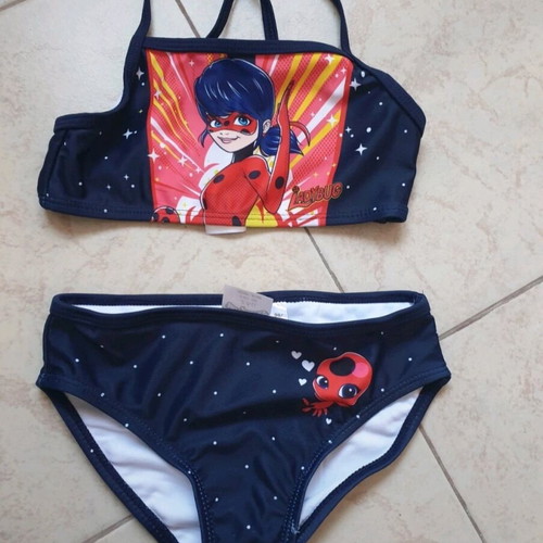 Miraculous Lady Bug swimsuit 104 cm new Disney blue red
