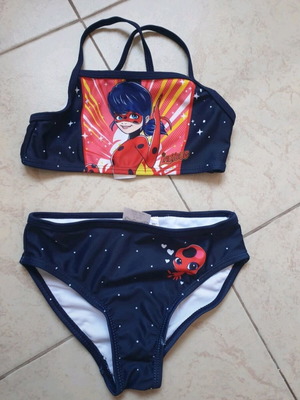 Miraculous Lady Bug swimsuit 104 cm new Disney blue red