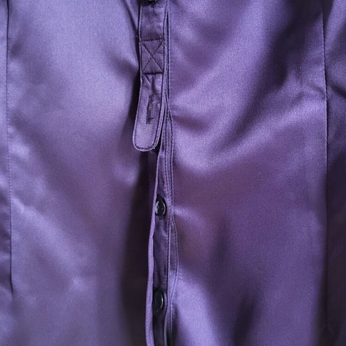 Purple satin shirt H&M with short balloon sleeves like new, size M