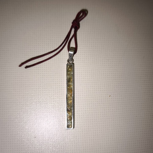 Silver pendant with liquid glass and semi-precious stones used
