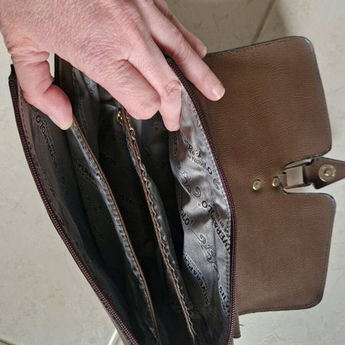 Silver & Polo brown hand bag new with snake pattern