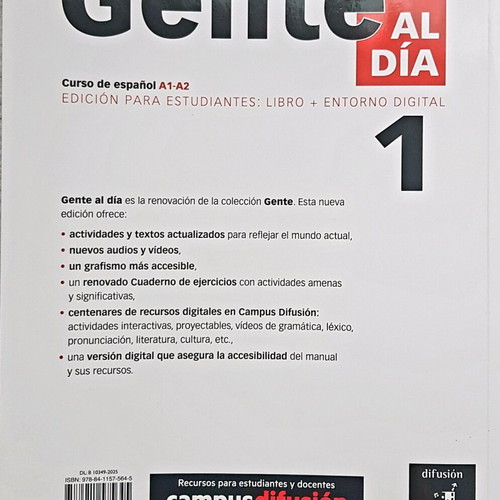 Gente Al Día Student Book Spanish Method A1-A2 new