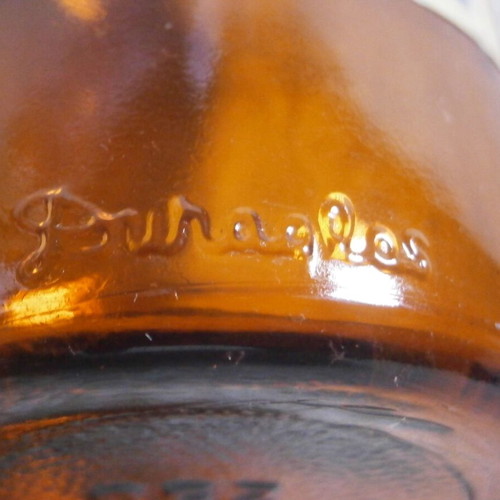 EMPTY PHARMACY BOTTLE VINTAGE FRENCH RARE YELLOW SODIUM