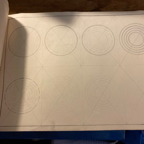 Drawing notebook used, old, 35x25 cm