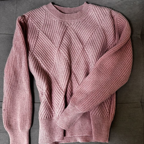 Pink knitted women's sweater