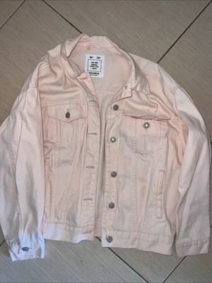 Pull & Bear pink jean jacket medium used with signs of wear