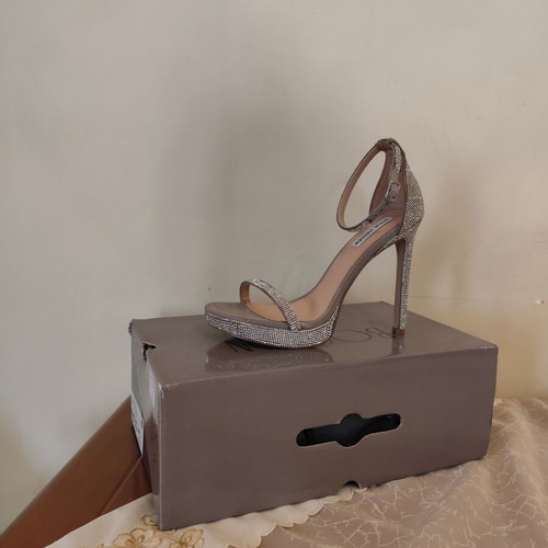 Steve Madden sandals used with rhinestones gray silver size 41