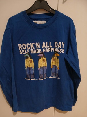 Zara boys' long-sleeve t-shirt used, size 128 cm, blue