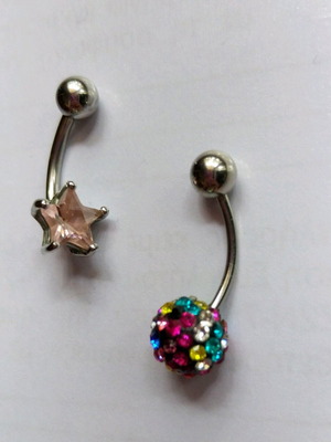 Navel piercing earrings new, multicolored