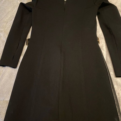 Zini dress like new, leather front and elastic back, black, size S