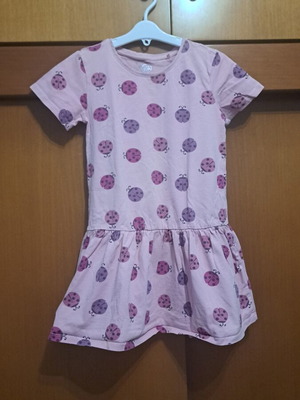 Cool Club dress pink with ladybugs like new, size 116 cm
