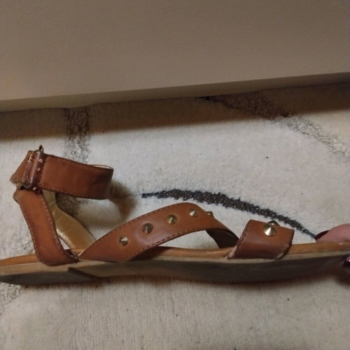 Boho-Chic sandals used with studs and ankle strap brown