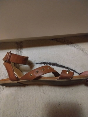 Boho-Chic sandals used with studs and ankle strap brown