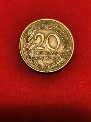 France 20 Centimes Coin used