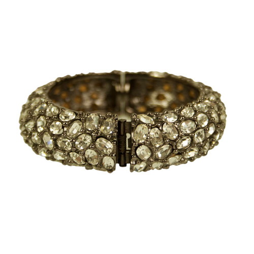 Kenneth Jay Lane women's crystal rhinestone bracelet used, silver