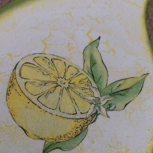 Decorative cutting board with lemon handmade, new