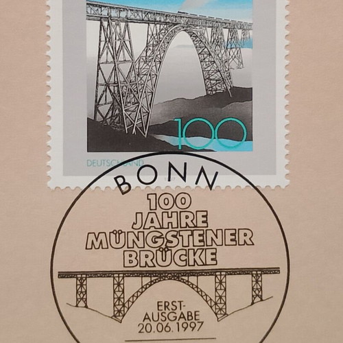 1997 German stamp with Bonn first day cover, mint block of four