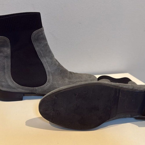 Women’s suede ankle boots used, grey with black sock by Kalogirou