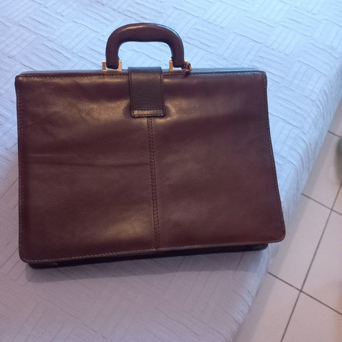 Leather professional bag brown, new, 42×30 cm