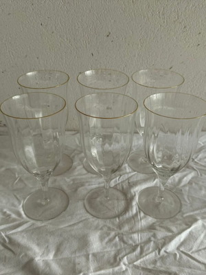 Glasses used, set of 6 pieces, 18cm height