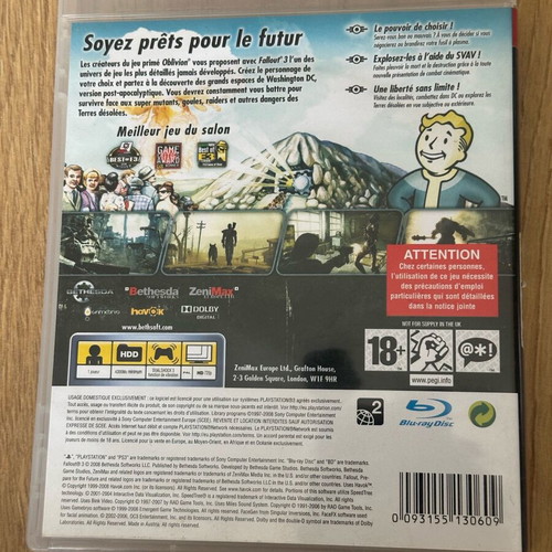 Fallout 3 PlayStation 3 (PS3) like new with manual