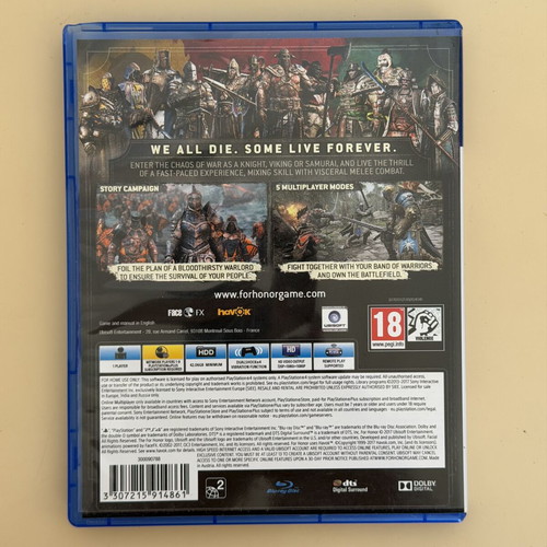 For Honor PS4 game like new