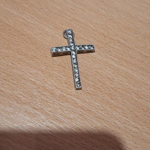Silver cross 925 with zircon and 34 cm chain new
