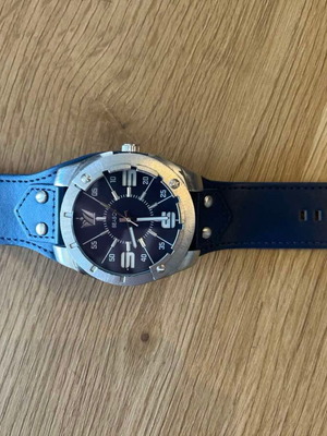 Ανδρικό ρολόι Season Time Power 48mm με μπλε δερμάτινο λουράκι καινούργιο