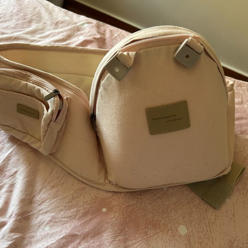 Baby carrier 2 in 1 with ergonomic seat used, pink