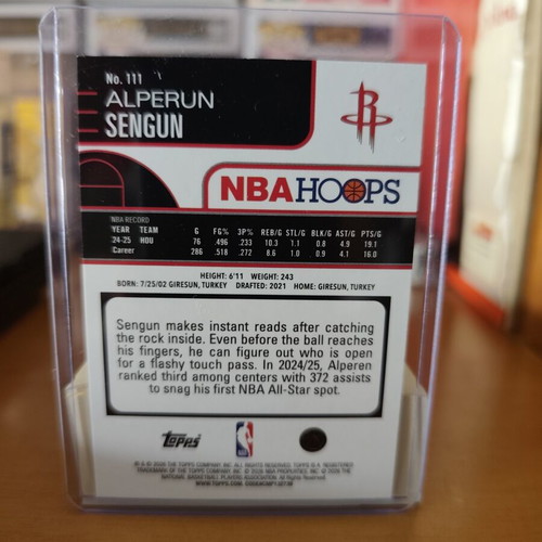 NBA Hoops Topps Alperun Sengun #111 mint condition