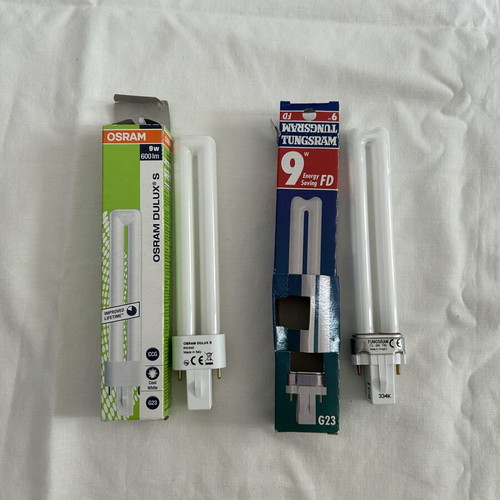 PL 2pin 9W lamps used, pack of 2