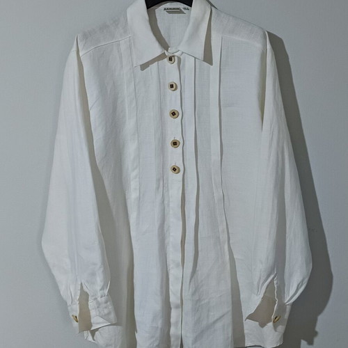 Linen women's shirt Hess, white, size L