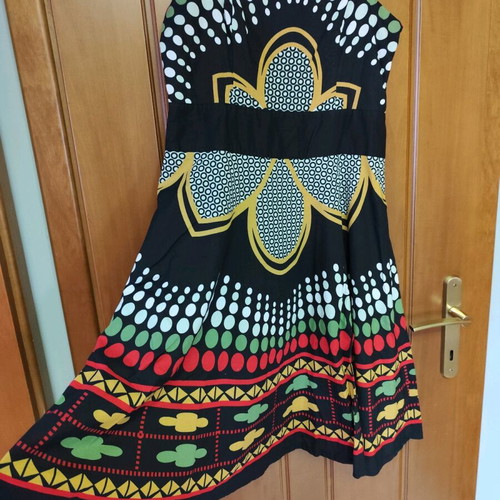 Dress with straps like new, multicolored, size L