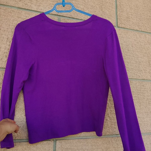 Oyster women's purple thin cardigan, size L