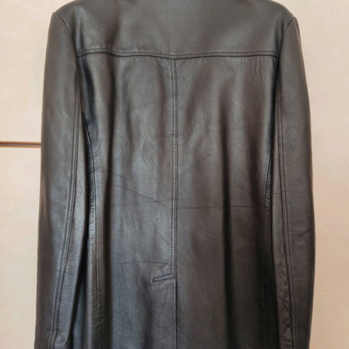 Men's leather jacket L made of soft lamb leather like new, black