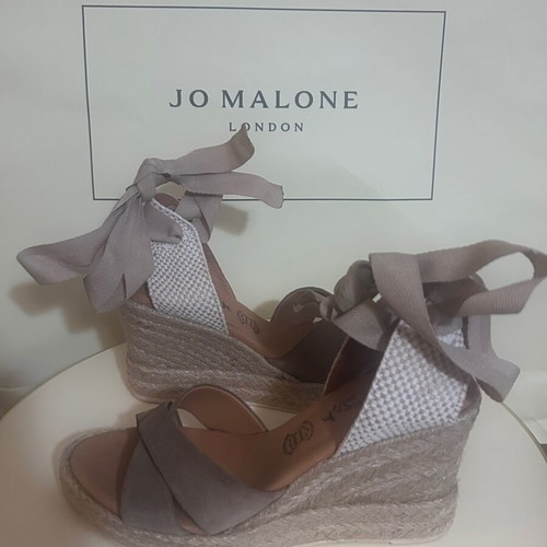 Boxer leather platform espadrilles size 36 new, tan color