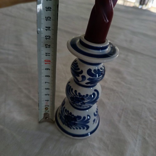 Vintage Delft style porcelain candlestick like new