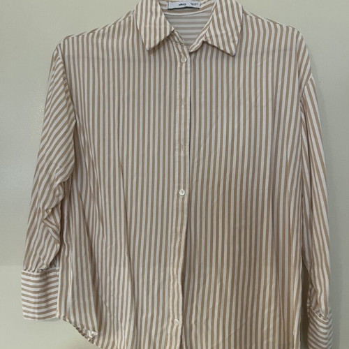 Mango striped beige shirt used, thin airy fabric