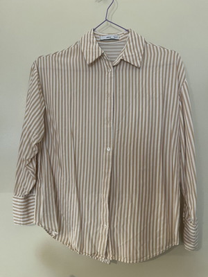 Mango striped beige shirt used, thin airy fabric