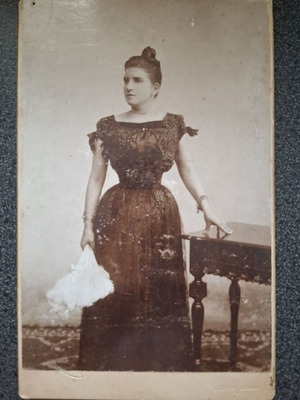 Antique Boudoir Promenade Card portrait photo 13×21 cm used