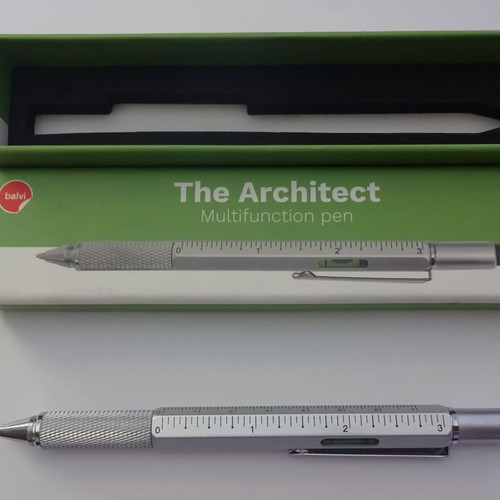 Multifunction pen new, metal, sturdy with stylus and ruler
