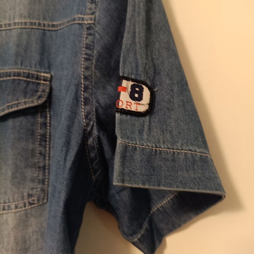 Forex men's short-sleeve denim shirt like new, XXL, blue